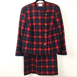 Pendleton Wool Manson Plaid Skirt Suit Set
